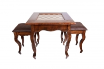 Стол ломберный шахматный &quot;Классический&quot;, 2 табурета, Ustyan