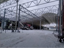 Высокий односкатный навес с большим пролетом Высокий односкатный навес с большим пролетом