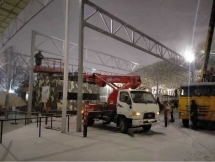 Высокий односкатный навес с большим пролетом Высокий односкатный навес с большим пролетом