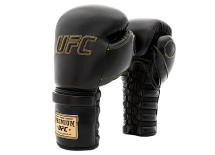 (UFC Премиальные тренировочные перчатки на шнуровке черные - 8 Oz)