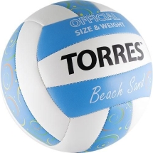 Мяч волейбольный любительский для пляжного волейбола "TORRES Beach Sand Blue", размер 5
