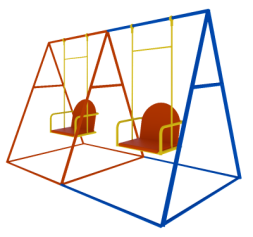 Детские качели К-4 CКИ 006 для уличной площадки, фото 1 Детские качели К-4 CКИ 006 для уличной площадки, фото 1