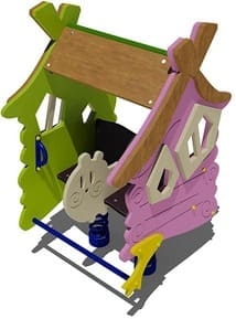 Качалка на пружине Избушка 2-х местная 04046 для детской площадки, фото 2