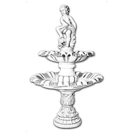 Фонтан двухъярусный скульптурный &quot;Мальчик с рыбой&quot; на большой ножке артикул 771, фото 1