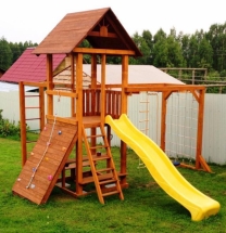 Детская игровая деревянная площадка для дачи "Мадрид 1Д" Детская игровая деревянная площадка для дачи "Мадрид 1Д"