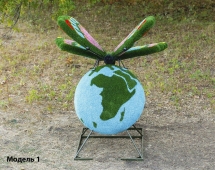Топиари композиция Бабочка на земном шаре №1 - газон Eco
