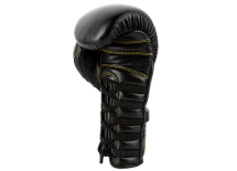 (UFC Премиальные тренировочные перчатки на шнуровке черные - 18 Oz)