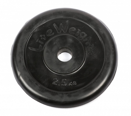 Диск обрезиненный Lite Weights 2473LW 26мм 2,5кг, черный, фото 1