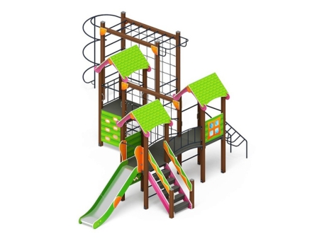 Детская игровая площадка Лукоморье ДИК 2.25.07-01.С H=1200, металлический скат, фото 4