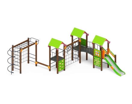 Детская игровая площадка Лукоморье ДИК 2.25.07-01.С H=1200, металлический скат, фото 1