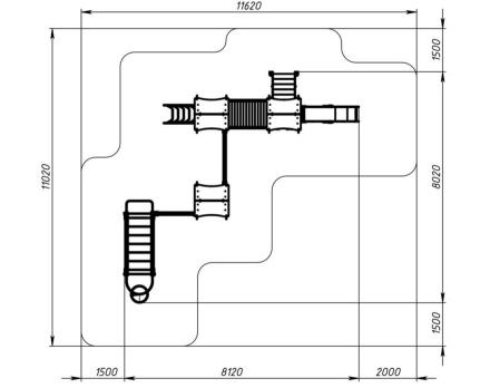 Детская игровая площадка Лукоморье ДИК 2.25.07-01.С H=1200, металлический скат, фото 6