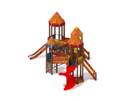 Детская игровая площадка Карандаши ДИК 2.26.06-01.С Н=1200, Н=2000 (Винтовой скат), фото 4