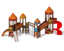 Детская игровая площадка Карандаши ДИК 2.26.06-01.С Н=1200, Н=2000 (Винтовой скат), фото 3
