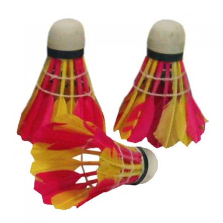 Набор воланов 3шт перьевых цветных в прозрачной тубе, фото 1