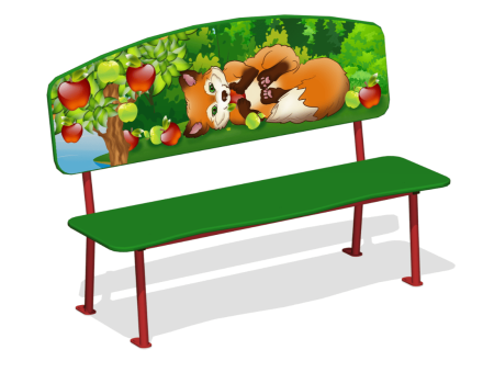 Лавочка Лиса МФ-32.11 для детской площадки, фото 1