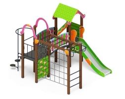 Детская игровая площадка Лукоморье ДИК 2.25.06-11.С H=1200, металлический скат, фото 4