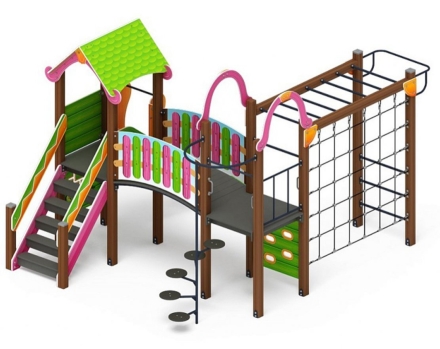 Детская игровая площадка Лукоморье ДИК 2.25.06-11.С H=1200, металлический скат, фото 3