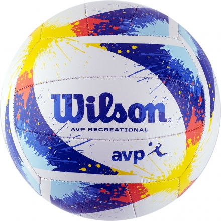 Мяч вол. &quot;Wilson AVP Splatter&quot; арт.WTH30120XB, р.5, 18 пан, композит.кожа, маш.сшивка, бело-сине-жел, фото 1