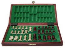 Шахматы + Шашки + Нарды &quot;Магнит&quot; (Польша, дерево, 27х13,5х4см)