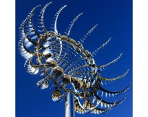 Скульптура из нержавеющей стали Океан Стандартный размер, трубчатое основание из обычной стали