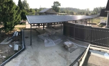 Двускатный навес с металлочерепицей Двускатный навес с металлочерепицей