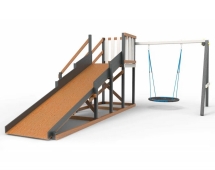 Деревянная зимняя горка Сорбет Мята №2 Ультра с гнездом Деревянная зимняя горка Сорбет Мята №2 Ультра с гнездом