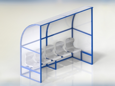 Скамейка для запасных игроков (5 мест, боковины закрыты) СТ-166, фото 2