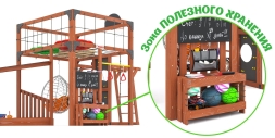 Детская игровая площадка Савушка КУБ–4 (Махагон) с подушками и качелями «Кокон» , фото 11