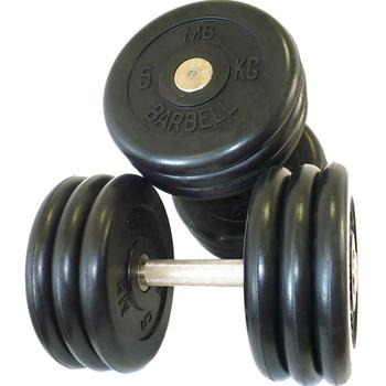 Гантель фиксированная MB «Проф» 71 кг. цвет черный, фото 1