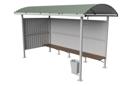 Остановочный павильон №13, 4000х1500х2500 мм, материал: металл, фото 1