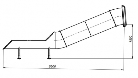Скат прямой тоннельной горки из нержавеющей стали, фото 4