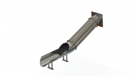 Скат прямой тоннельной горки из нержавеющей стали, фото 1