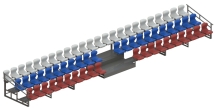 Трибуна сборно-разборная 3-х рядная на 66 мест (без навеса, 1 проход) СТ-112