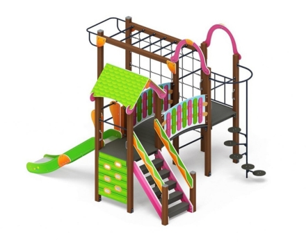 Детская игровая площадка Лукоморье ДИК 2.25.06-01.С H=1200, металлический скат, фото 3