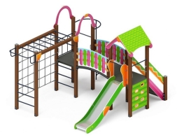 Детская игровая площадка Лукоморье ДИК 2.25.06-01.С H=1200, металлический скат, фото 2