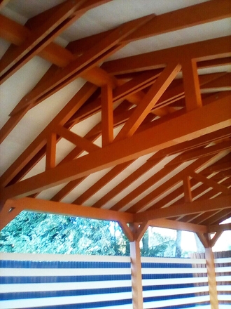 Навес для трех авто с хозблоком БАЛТИЯ Несущий каркас, фото 8