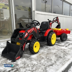 Электромобиль экскаватор-погрузчик A777MP красный, фото 1