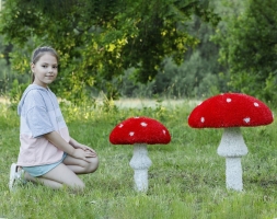 Топиари гриб Мухомор стройный, h=65 см - газон Eco, фото 5