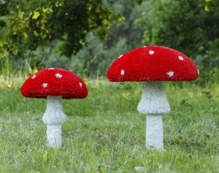 Топиари гриб Мухомор стройный, h=65 см - газон Eco, фото 6