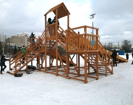 Зимняя горка Snow Fox скат 4м и 12м (две лестницы), фото 2