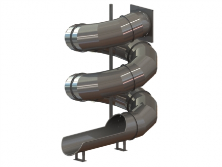 Скат спиральной горки с туннелем из нержавеющей стали, фото 1