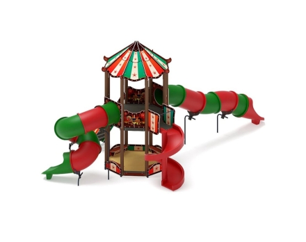 Детская игровая площадка Карнавал Шапито ДИК 2.22.01-01 H=2000 винтовой скат, горка-труба, фото 4