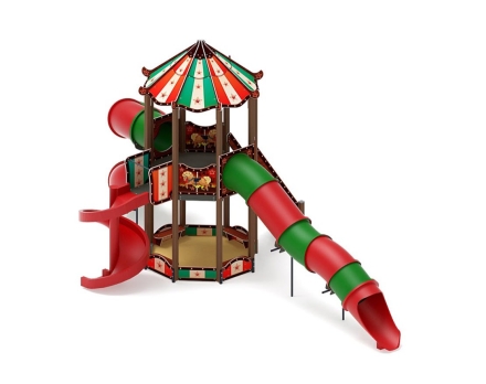 Детская игровая площадка Карнавал Шапито ДИК 2.22.01-01 H=2000 винтовой скат, горка-труба, фото 2