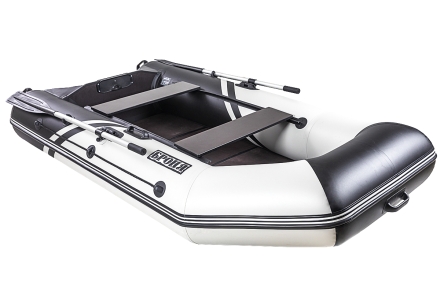 Броня-280 СК слань+киль белый-черный (лодка ПВХ под мотор с усилением), фото 1