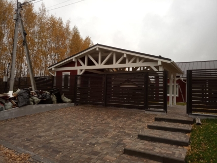 Навес на 2 машины с хозблоком ВЕКШИНО Базовая комплектация, фото 5