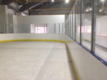 Хоккейная площадка 60х30 м стеклопластик 5 мм с ограждением за воротами, фото 5