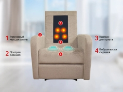 Кресло-реклайнер механический с массажем FUJIMO COMFORT CHAIR Ваниль, фото 3
