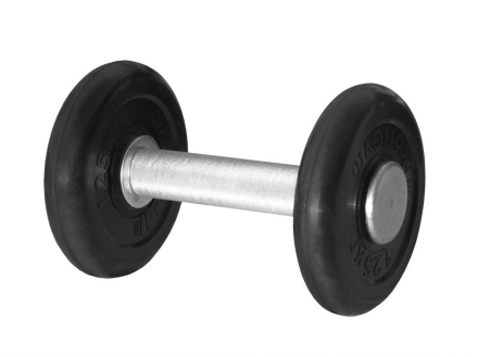 Гантель «PROFIGYM» неразборная с хромированной ручкой 3,5 кг, черная ГНР-3,5 , фото 1