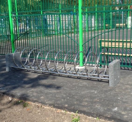 Велопарковка из камня и металла Кольца  ВП-17-2, фото 2