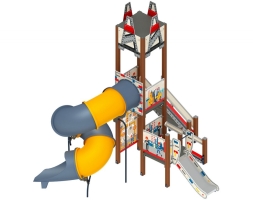 Детская игровая площадка Буровая (лего) горка-труба винтовая Н 2000, горка 750 ДИК 2.28.02-01, фото 4